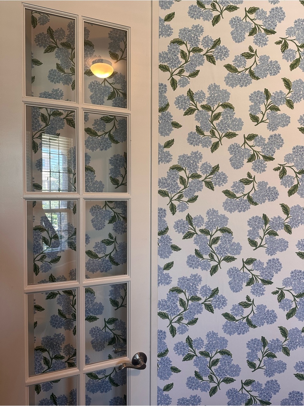 Rifle Paper Co. Hydrangea Peel and Stick Wallpaper in Light Blue